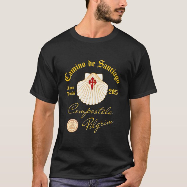 T-shirt Camino De Santiago Anno Domini 2023 Scallop Shell (Devant)