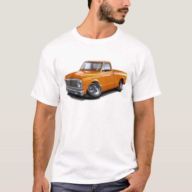 T-shirt Camion 1970-72 d'orange de Chevy C10 (Devant)