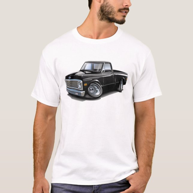 T-shirt Camion 1970-72 noir de Chevy C10 (Devant)