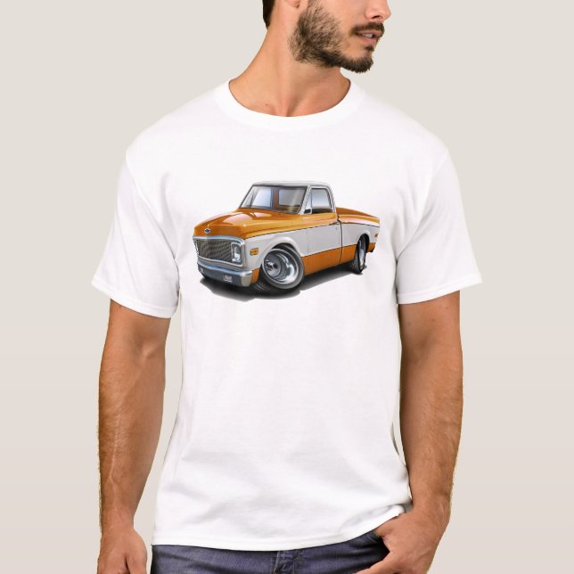 T-shirt Camion 1970-72 Orange-Blanc de Chevy C10 (Devant)