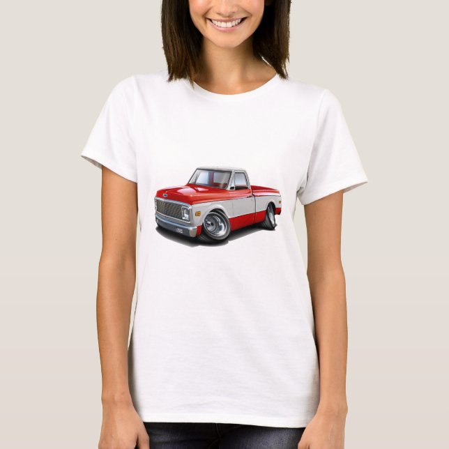 T-shirt Camion 1970-72 Rouge-Blanc de Chevy C10 (Devant)
