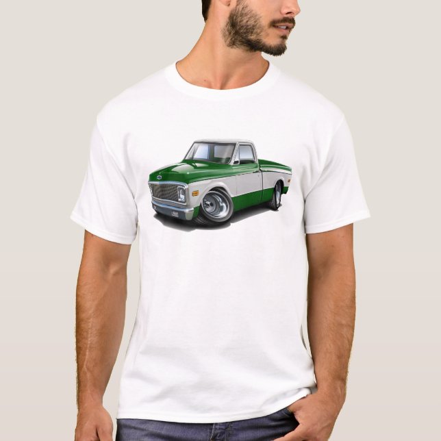 T-shirt Camion 1970-72 Vert-Blanc de Chevy C10 (Devant)