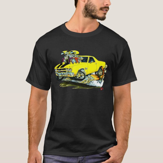 T-shirt Camion 1970 Jaune-Noir d'EL Camino (Devant)