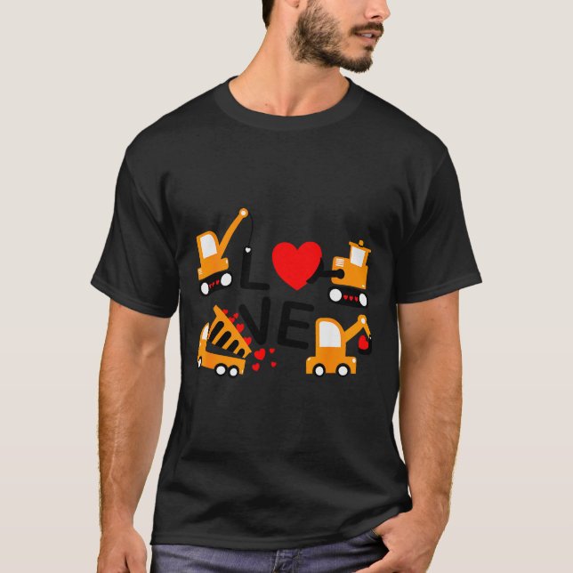 T-shirt Camion à benne de construction Saint-Valentin de l (Devant)