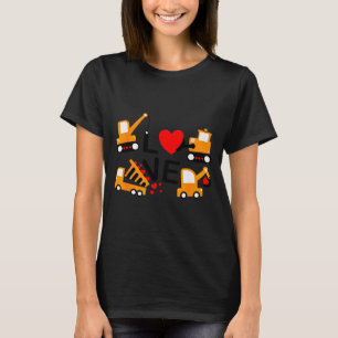 T-shirt Camion à benne de construction Saint-Valentin de l