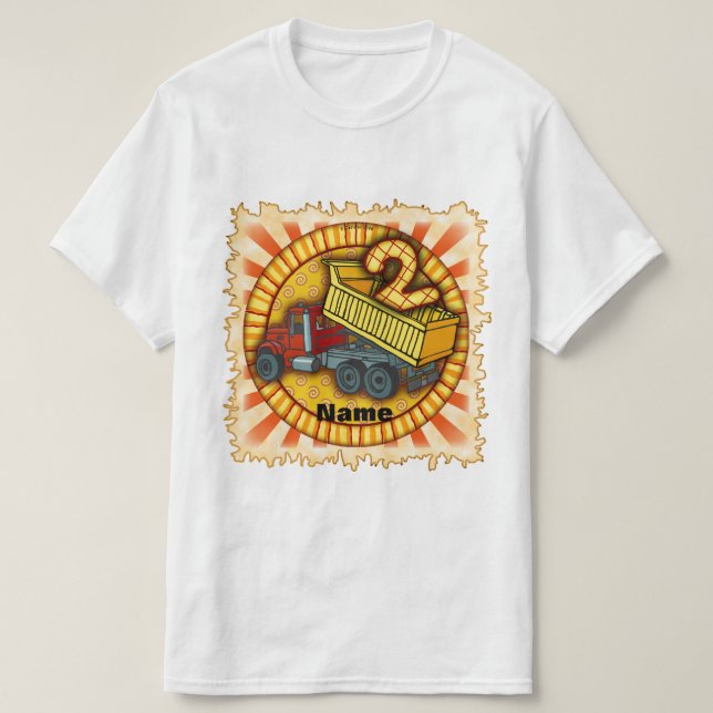 T-shirt Camion à benne pour 2e anniversaire (Design devant)