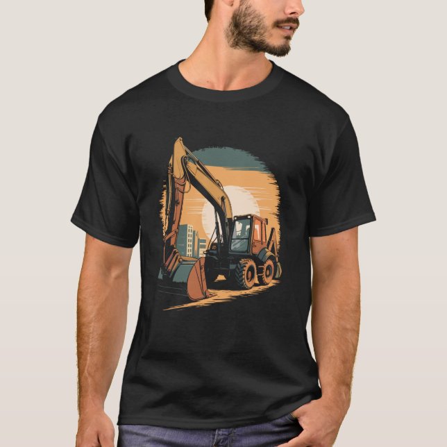 T-shirt Camion à chargeuse pelleteuse jaune Cool (Devant)