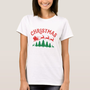 T-shirt Camion à chevaux de Noël Père Noël Traîneau