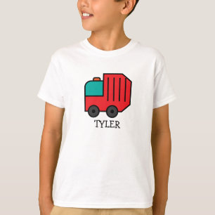 T-shirt Camion à ordures et à recyclage avec nom d'enfant