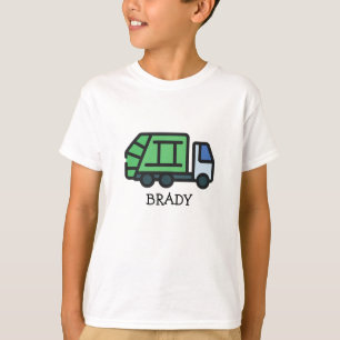 T-shirt Camion à ordures/recyclage graphique avec nom d'en