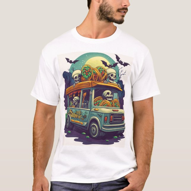 T-shirt Camion à tacos hanté (Devant)