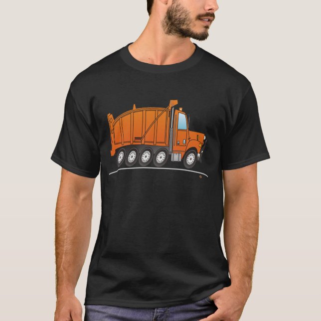 T-shirt Camion à vidange lourd Orange (Devant)