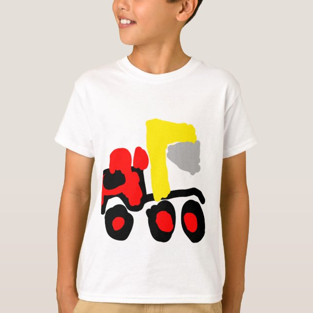 T-shirt camion abstrait coloré (Devant)