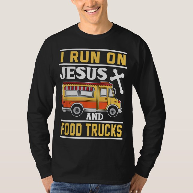T-shirt Camion alimentaire Je cours sur Jésus et Camion al (Devant)