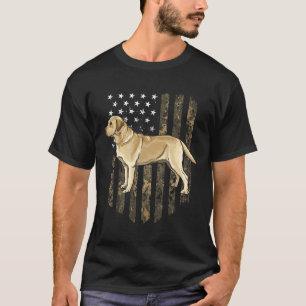T-shirt Camion American Flag Jaune Labrador Retriever 4th