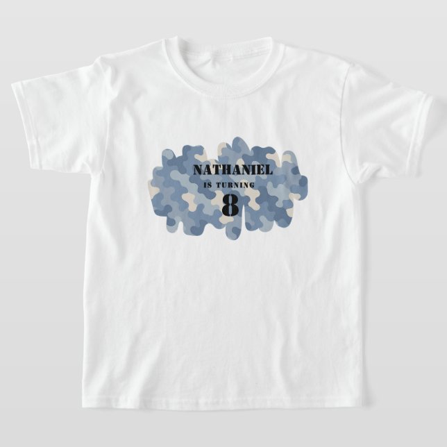 T-shirt Camion bleu militaire | Anniversaire de l'armée (Poser)