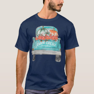T-shirt Camion Citrouille Fraîche De Ferme Joyeux Automne