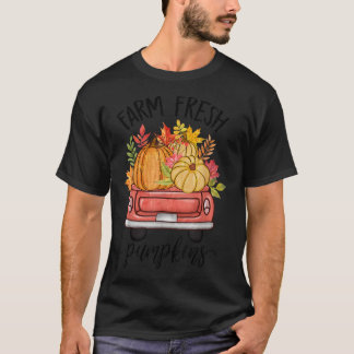 T-shirt Camion Citrouille frais de ferme Cute Fall Leaves 