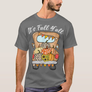 T-shirt Camion Citrouille Leopard Son Automne Yall Thanksg
