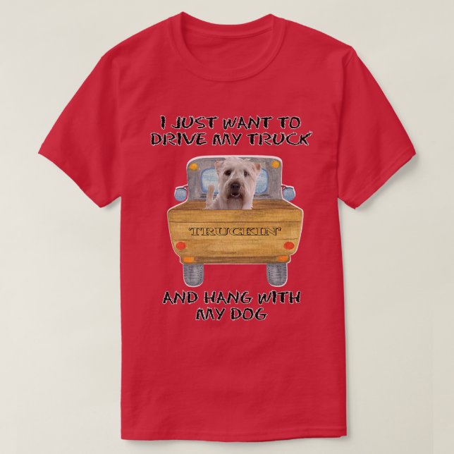 T-shirt Camion Conduite Chien Doux Revêtu Roue Terrier (Design devant)