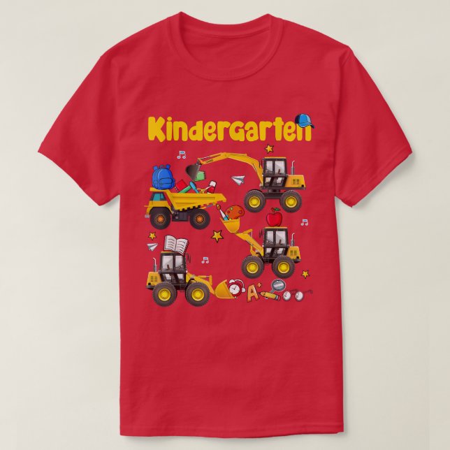 T-shirt Camion Construction jardin d'enfants Enseignant Pr (Design devant)
