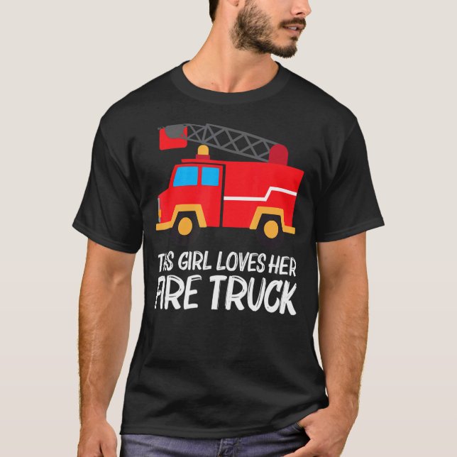 T-shirt Camion cool D'Incendie Pour Filles Camion D'Incend (Devant)