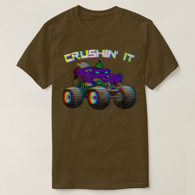 T-shirt Camion Crushin' Monster Vintage Retro260 (Design devant)