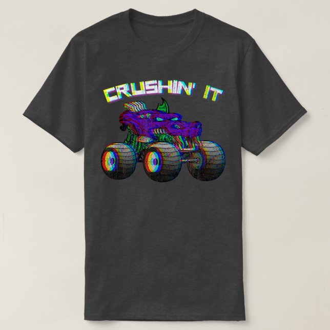 T-shirt Camion Crushin' Monster Vintage Retro 274 (Design devant)