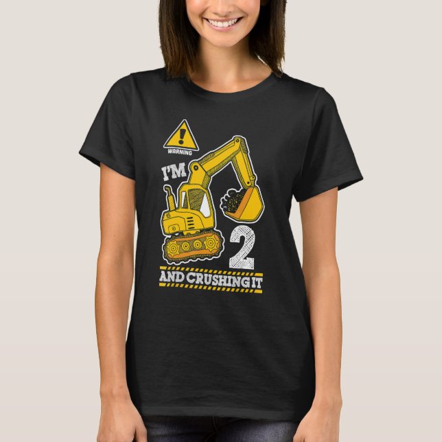 T-shirt Camion de construction 2e anniversaire 2 ans de Di (Devant)