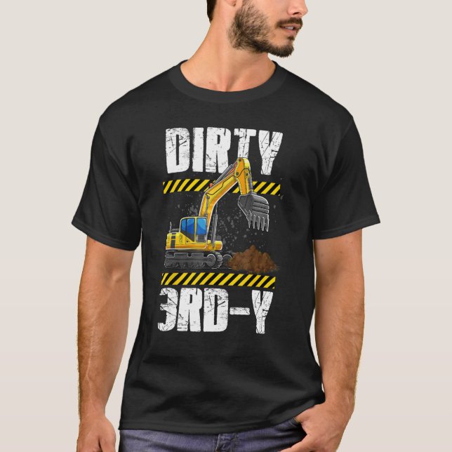 T-shirt Camion de construction 3e anniversaire Garçon Exca (Devant)
