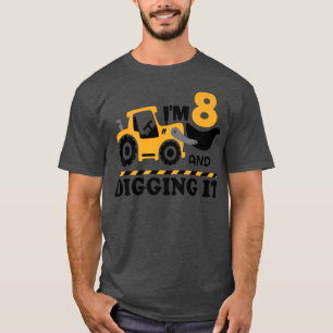 T-shirt Camion de construction C'est mon 8e anniversaire 8