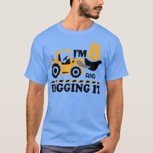 T-shirt Camion de construction C'est mon 8e anniversaire 8