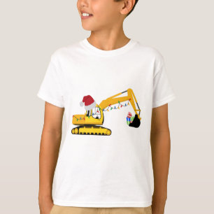 T-shirt Camion de construction de l'excavatrice de Noël