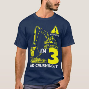 T-shirt Camion de construction pour enfants 3e anniversair