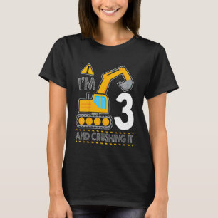 T-shirt Camion de construction pour enfants 3e anniversair