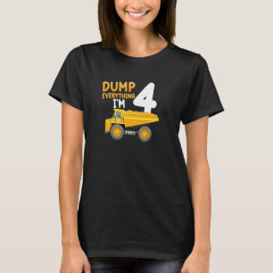 T-shirt Camion de construction pour enfants 4e anniversair
