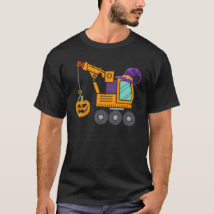 T-shirt Camion de grue Citrouille Toddler Baby Boys Hallow