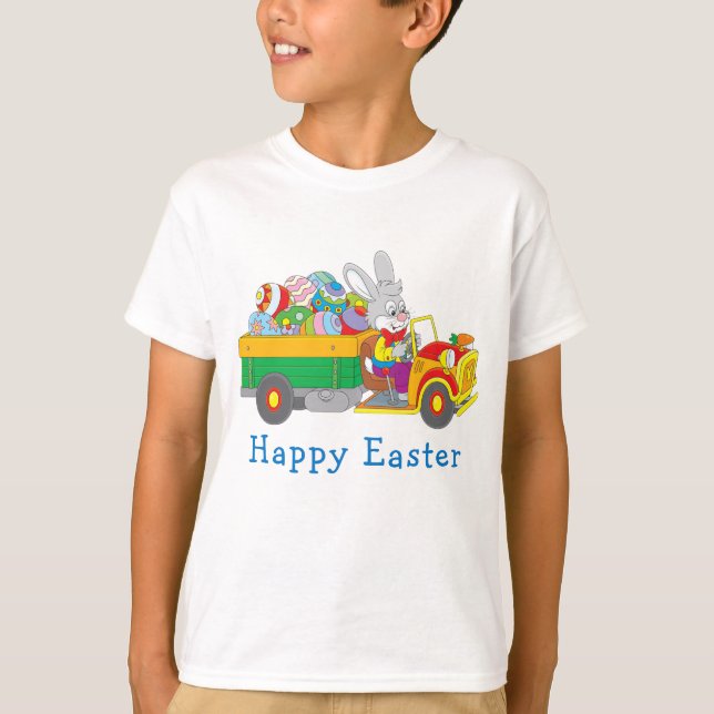 T-shirt Camion de livraison de lapin de Pâques (Devant)