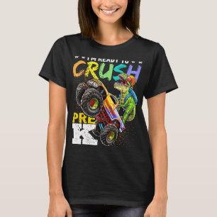 T-shirt Camion De Monster De Dinosaure Pré K Revenir À L'É
