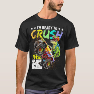T-shirt Camion De Monster De Dinosaure Pré K Revenir À L'É