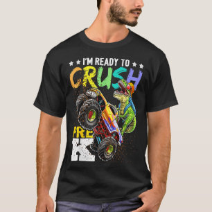 T-shirt Camion De Monster De Dinosaure Pré K Revenir À L'É