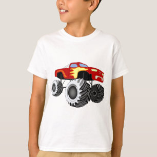 T-shirt Camion de monstre avec des flammes