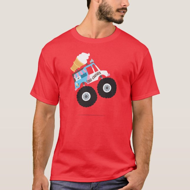 T-shirt Camion de monstre de crème glacée (Devant)