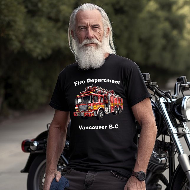 T-shirt Camion de pompier prêt à l'action à l'aube (Créateur téléchargé)