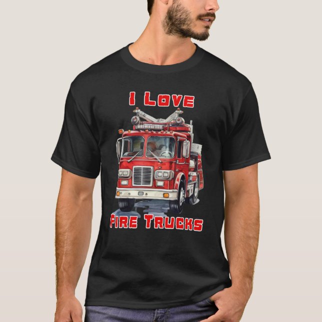 T-shirt Camion de pompiers américain (Devant)