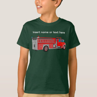 T-shirt Camion de pompiers avec nom