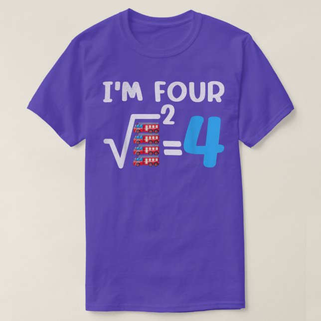 T-shirt Camion de pompiers de maths drôle pour garçon de 4 (Design devant)
