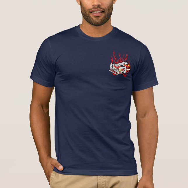 T-shirt Camion de pompiers rouge (Devant)