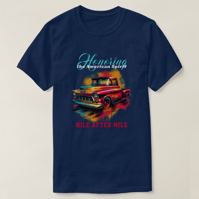 T-shirt Camion de ramassage américain classique (Design devant)