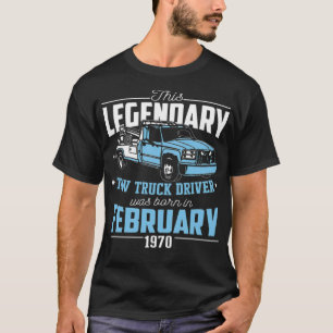 T-shirt Camion de remorquage d'anniversaire février 1970